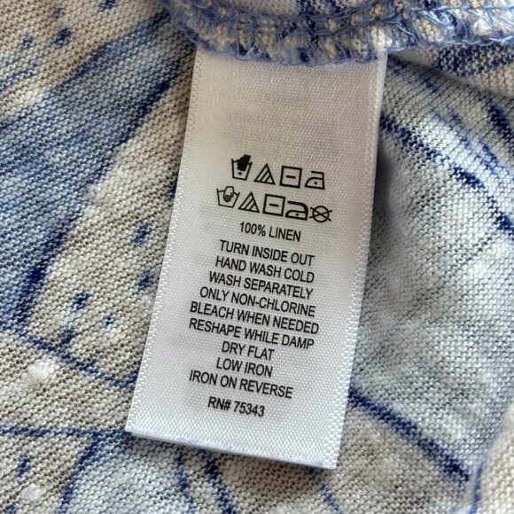 Halston Womens Linen Top Large Floral Tropical Bloomcore‎ Boho Coastal 18659 - Picture 7 of 8